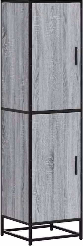 Credenza Grigio Sonoma 35,5x35x139 cm Legno Multistrato Metallo