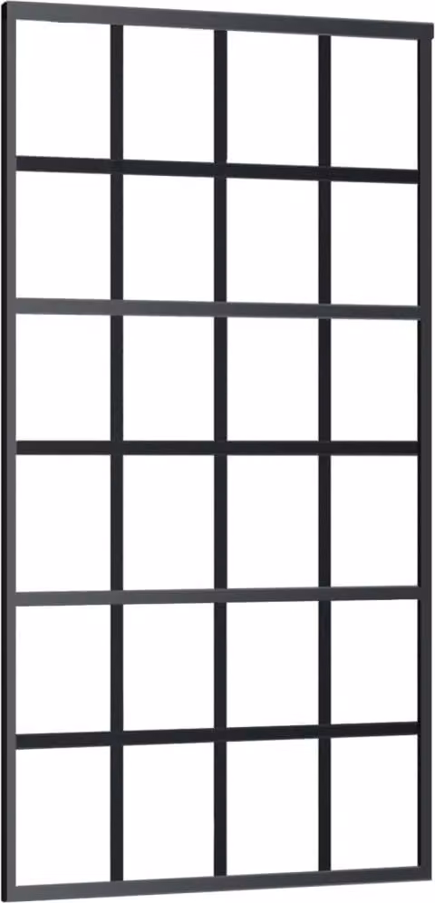 Porta Scorrevole in Vetro ESG e Alluminio 102x205 cm Nera