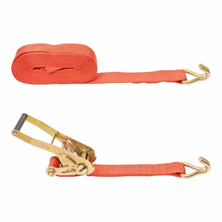 Cinghia di ancoraggio STIER, in 2 parti, lunghezza 6 m, cinghia a cricchetto, portata 1500 kg, 1500 daN, cinghia di fissaggio per il fissaggio del carico, colore rosso, con gancio, larghezza 35 mm, secondo EN12195-2