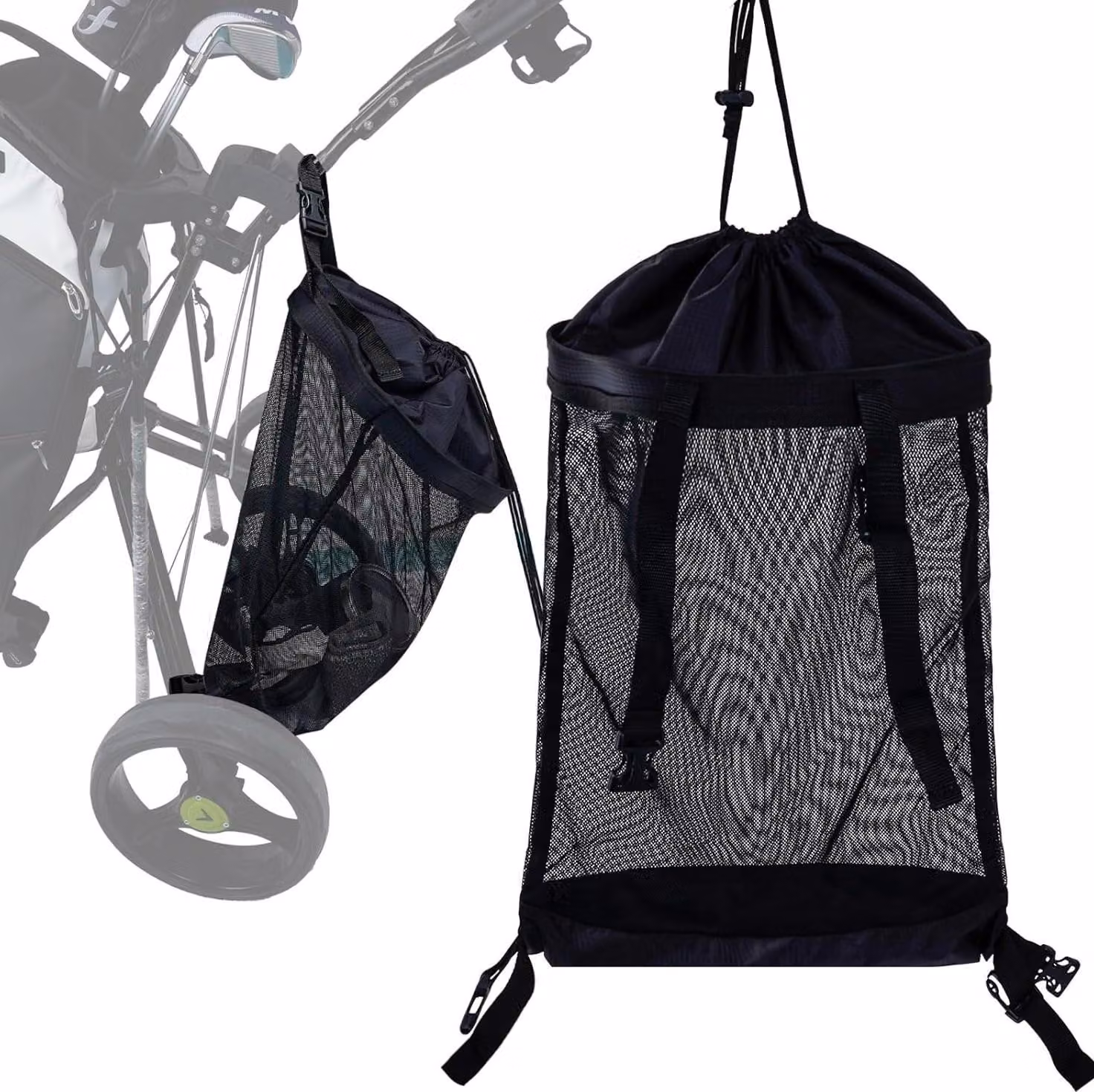 INF Borsa portaoggetti per carrello da golf - Tessuto Oxford e rete