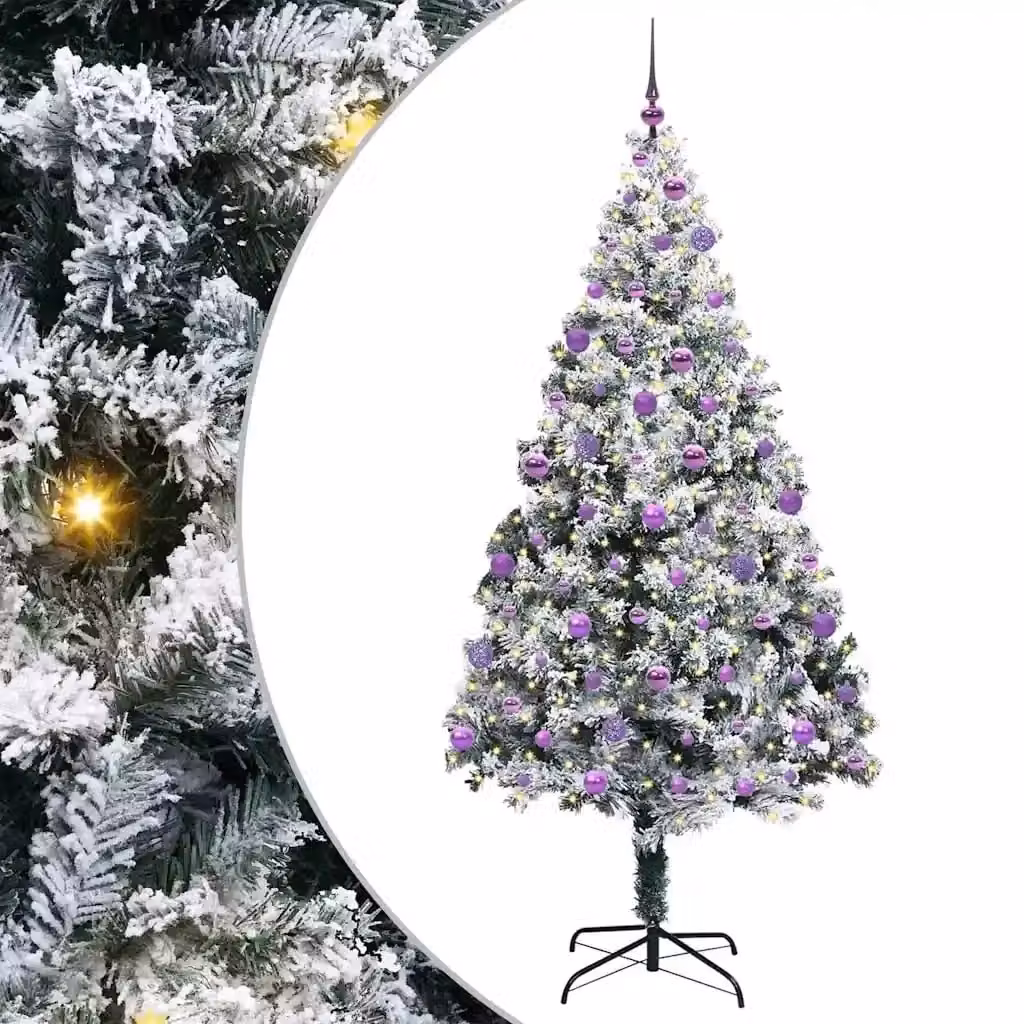 Albero di Natale artificiale moderno vidaXL bianco, Altezza: 210 cm – 2