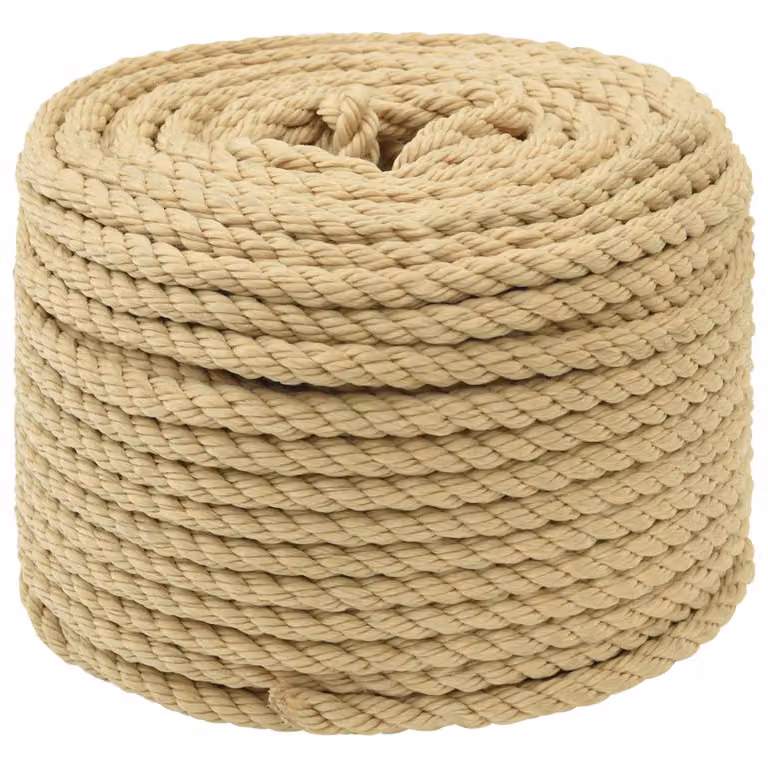 Corda multiuso vidaXL in plastica beige e marrone, diametro 8 mm, lunghezza 25 m, carico massimo 420 kg