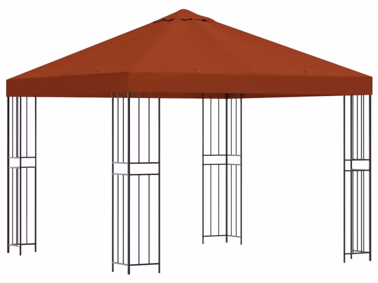Gazebo 3 x 3 m Terracotta Poliestere e Acciaio 190 gsm