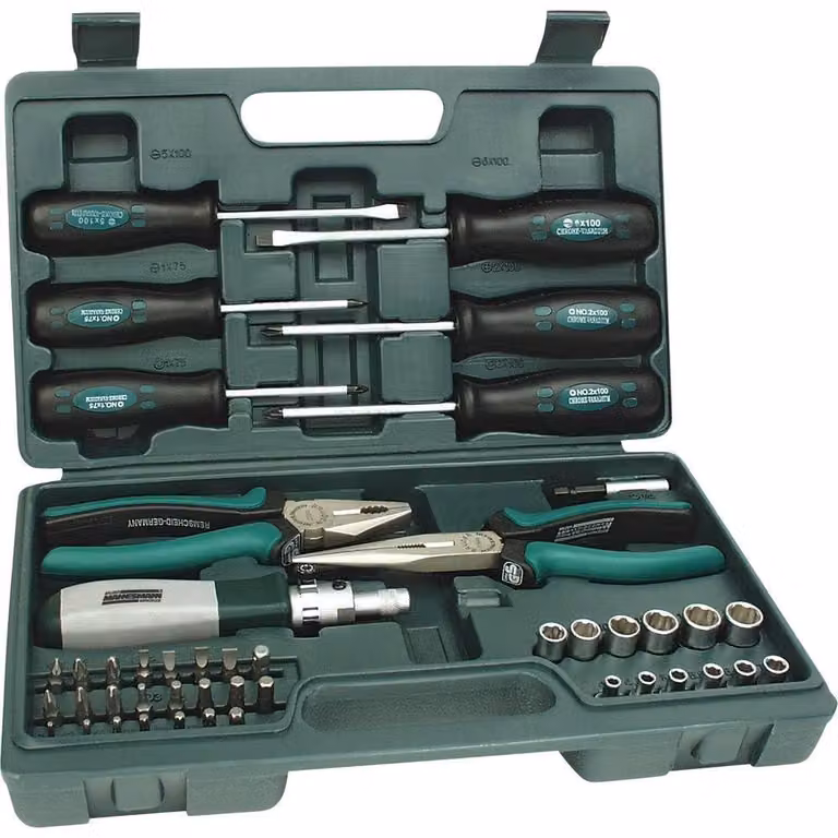 Set di utensili combinati con 45 componenti