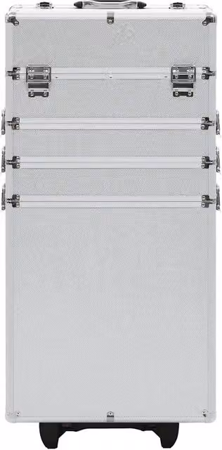 Valigia Trolley per Cosmetici in Alluminio vidaXL Argento L/P/H: 42 x 22 x 37 cm
