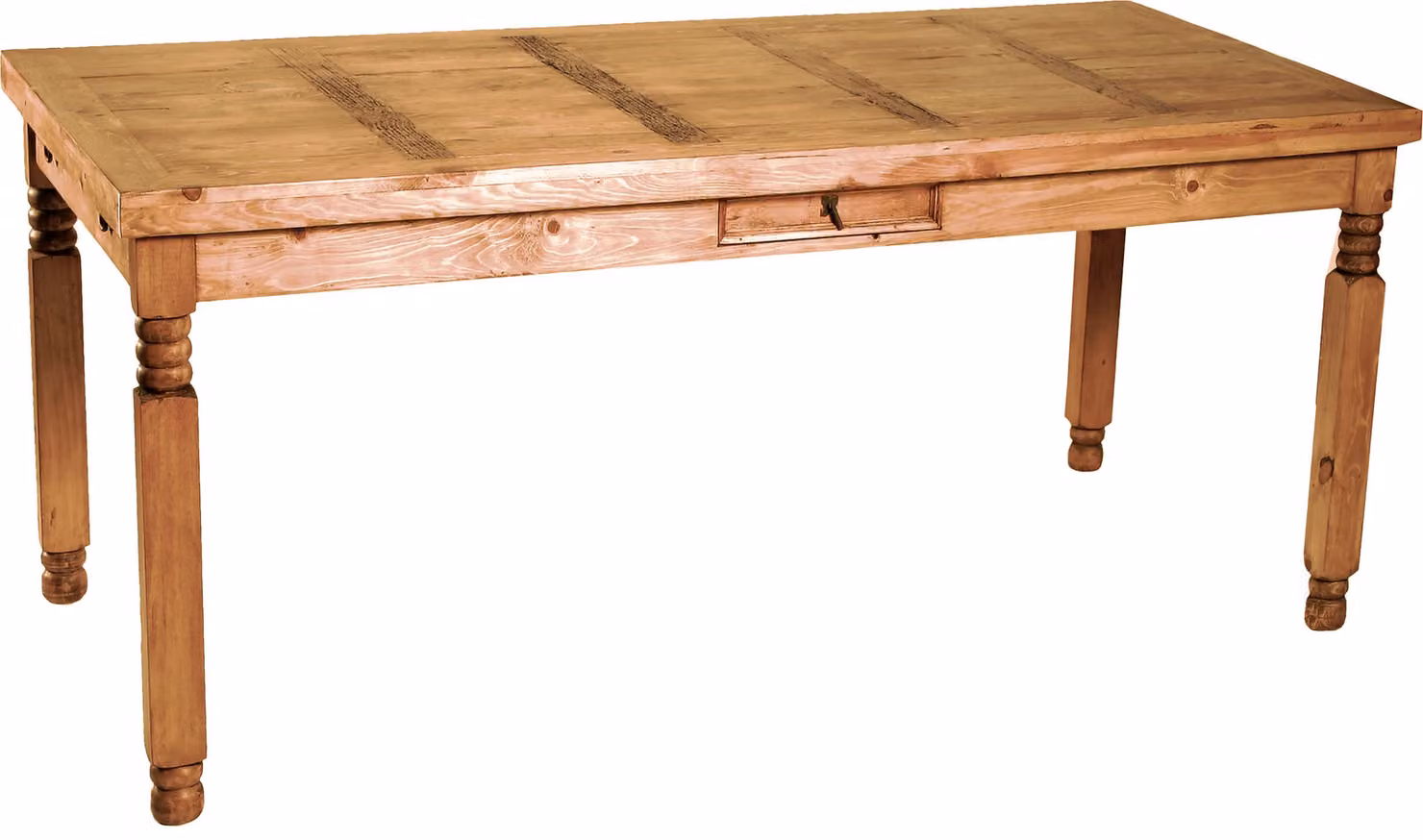 MiaMöbel Tavolo da pranzo Mexico Möbel 200x100 cm Stile rustico Legno massello Pino miele