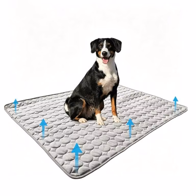 Tappetino refrigerante per cani e gatti - 70 x 55 cm - Tappetino autorigenerante per cani - Antiscivolo - Lettino refrigerante per animali domestici - Adatto per interni ed esterni - Grigio