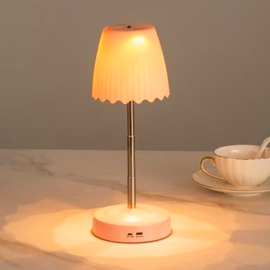 Sensore di movimento delle mani, illuminazione d'atmosfera a LED, lampada da tavolo ricaricabile, piccola, rosa, per camera da letto, soggiorno, scrivania