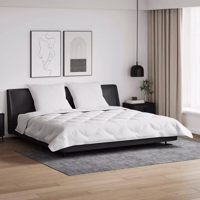Set di 3 pezzi Duvet Invernale e Cuscini in Microfibra Bianca vidaXL