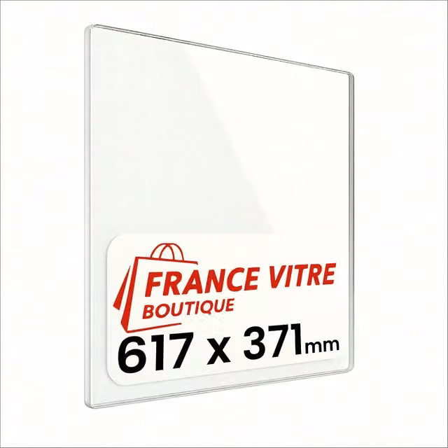 617 x 371 x 4 mm - Vetro per stufa a legna - vetro camino di ricambio - vetro per caminetto resistente al fuoco - France Vitre