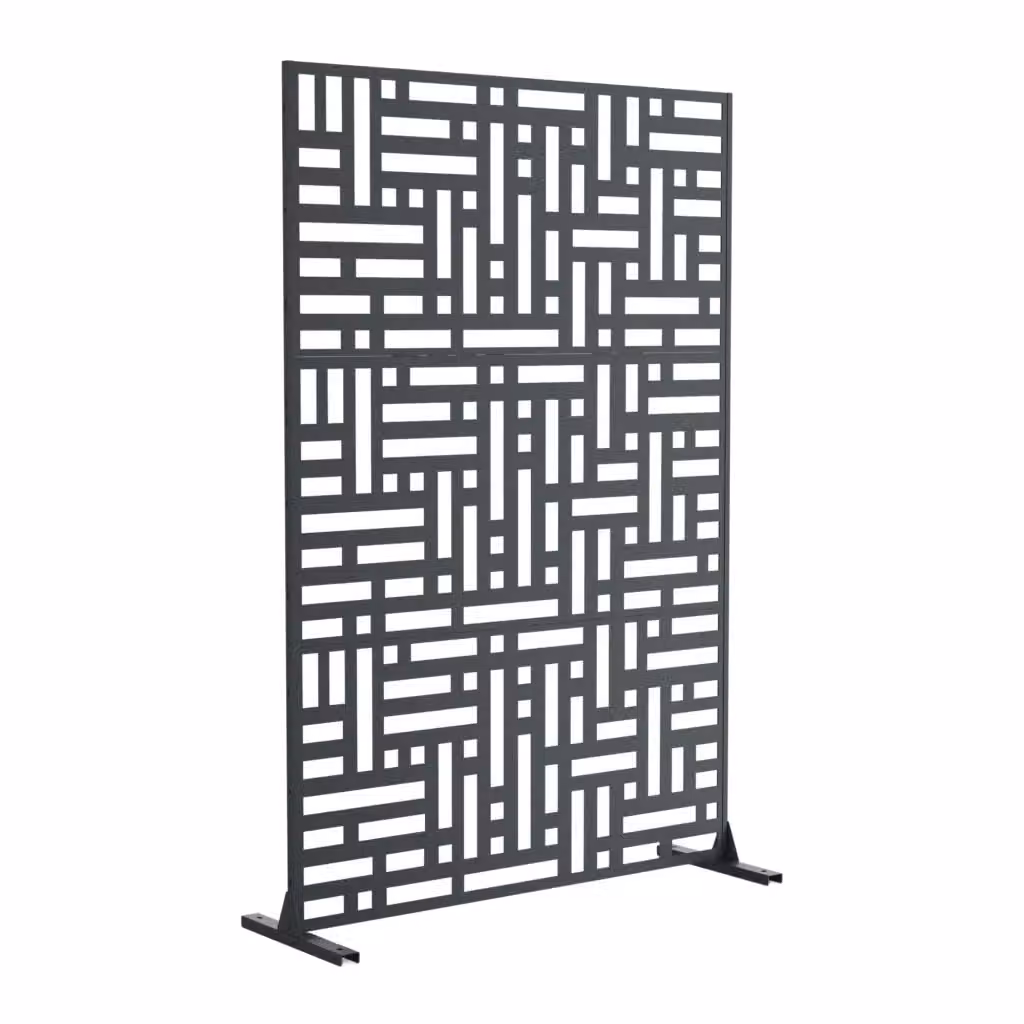 Pannello Divisorio Bernalda casa.pro in Acciaio con Struttura Traforata Geometrica, Grigio Antracite, H: 180 cm x L: 120 cm – 2