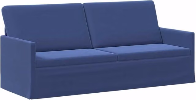 Divano a 3 posti vidaXL in velluto blu con struttura in metallo L: 190 cm, P: 81 cm, H: 82 cm