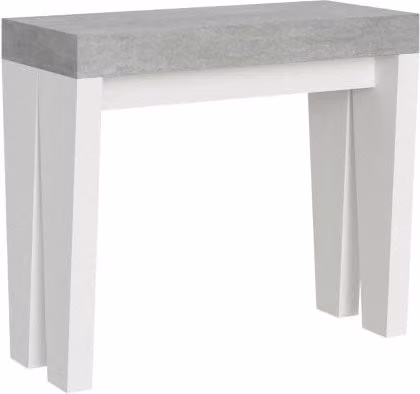 Consolle allungabile 90x40/300 cm Spimbo Mix piano Bianco Frassino - Cemento/Bianco Frassino