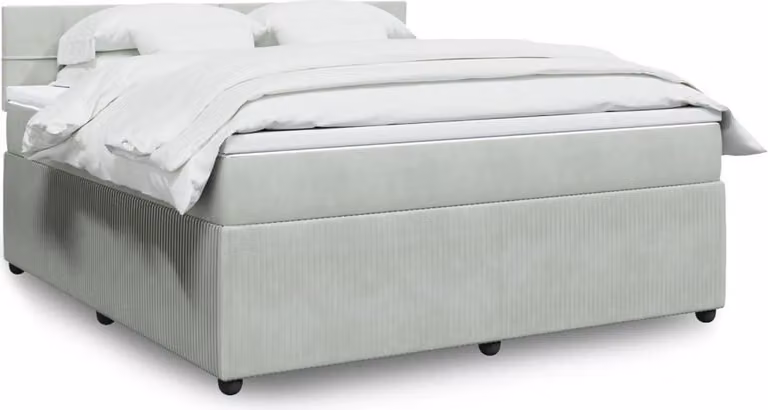 Maison Exclusive - Giroletto a Molle con Materasso Grigio Chiaro 180x200cm Velluto