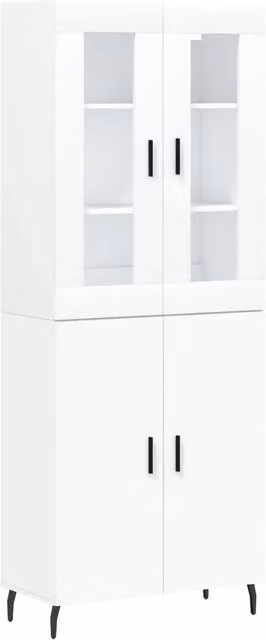 Credenza | Madia | Buffet da pranzo | Armadio da pranzo Bianca 69,5x34x180 cm in Legno Multistrato