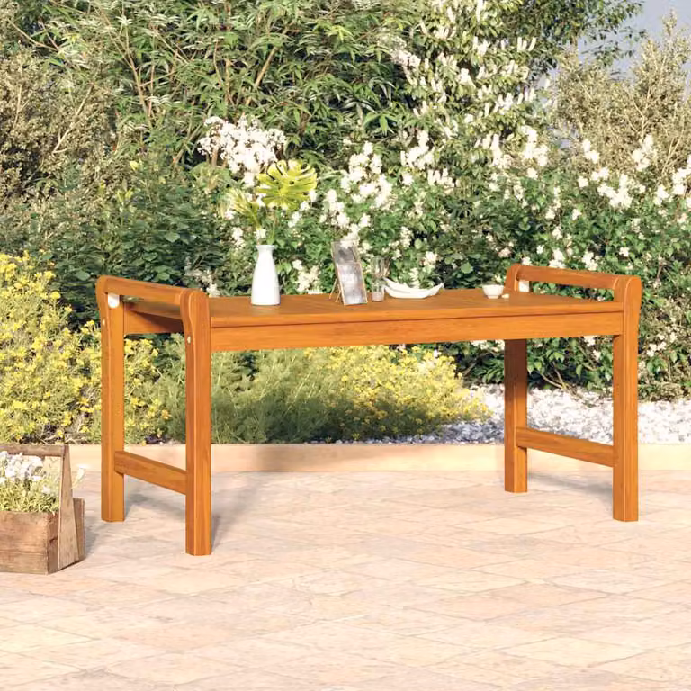 vidaXL Tavolino da Salotto Rettangolare in Legno di Acacia Oliato, Marrone, L 100 x P 50 x H 50 cm
