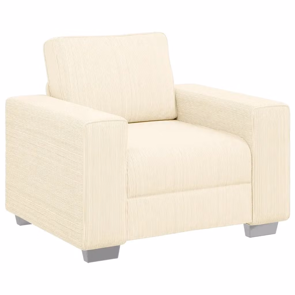 Poltrona Relax Design Mania in Velluto a Coste Beige con Braccioli e Seduta a Tubo – 2
