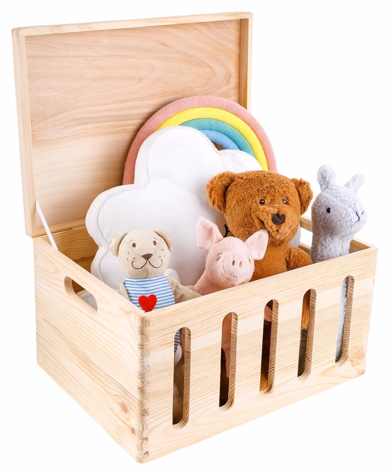 Contenitore di legno extra-large con coperchio (40 x 30 x 24 cm)