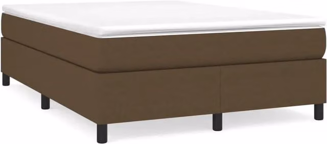Letto matrimoniale moderno DESIGN IN con struttura a rete a molle e doghe in legno, colore marrone, L 140 x P 190 cm