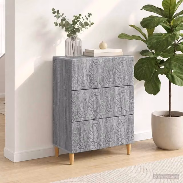 Mobile con Cassetti Sonoma grigio vidaXL L/P/H: 66 x 34,5 x 90 cm
