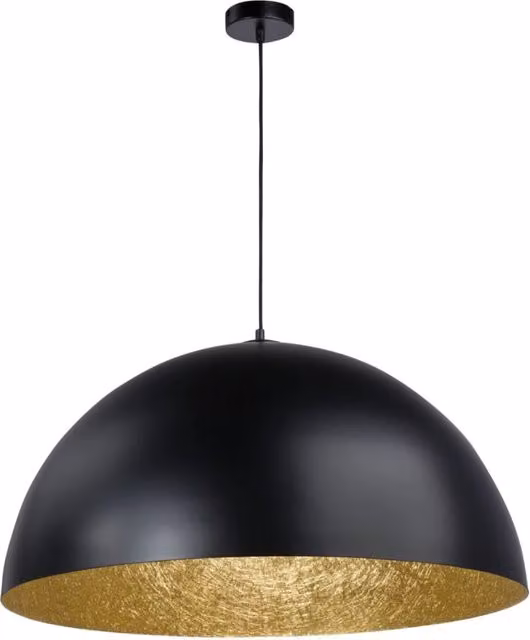 Lampada a sospensione a sfera Sigma Lighting in metallo nero e oro, Ø 50 cm, dimmerabile
