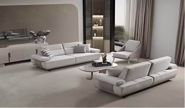 Moderne Weiße Couchgarnitur Designer Polster 3-Sitzer Sofas 2tlg