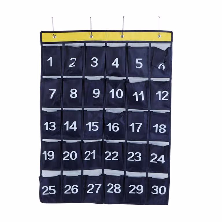 30 sacchetti da parete, organizer con tasche, porta cellulare, con numeri, colore blu navy