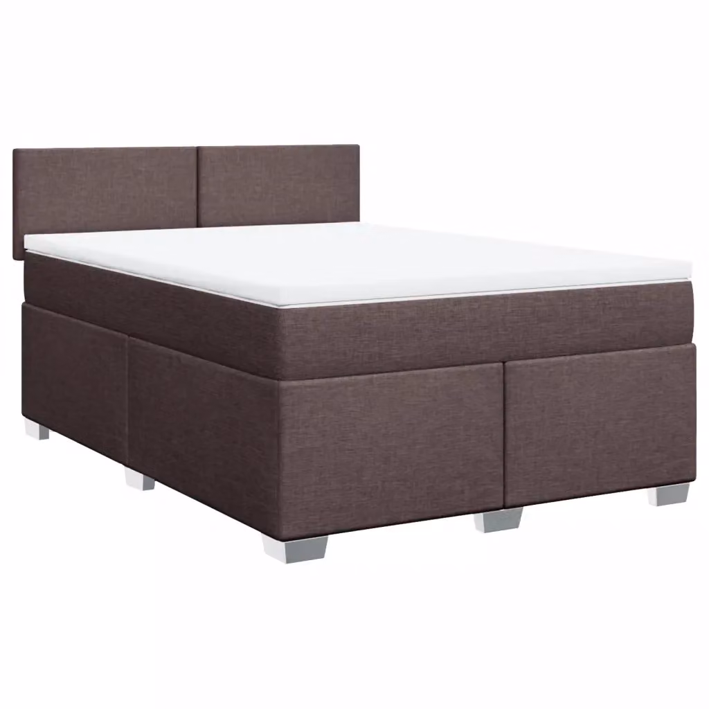Letto Ibrido con Giroletto a Molle e Materasso vidaXL, Marrone Scuro e Bianco, L/P/H: 140 x 200 x 100,5 cm – 2