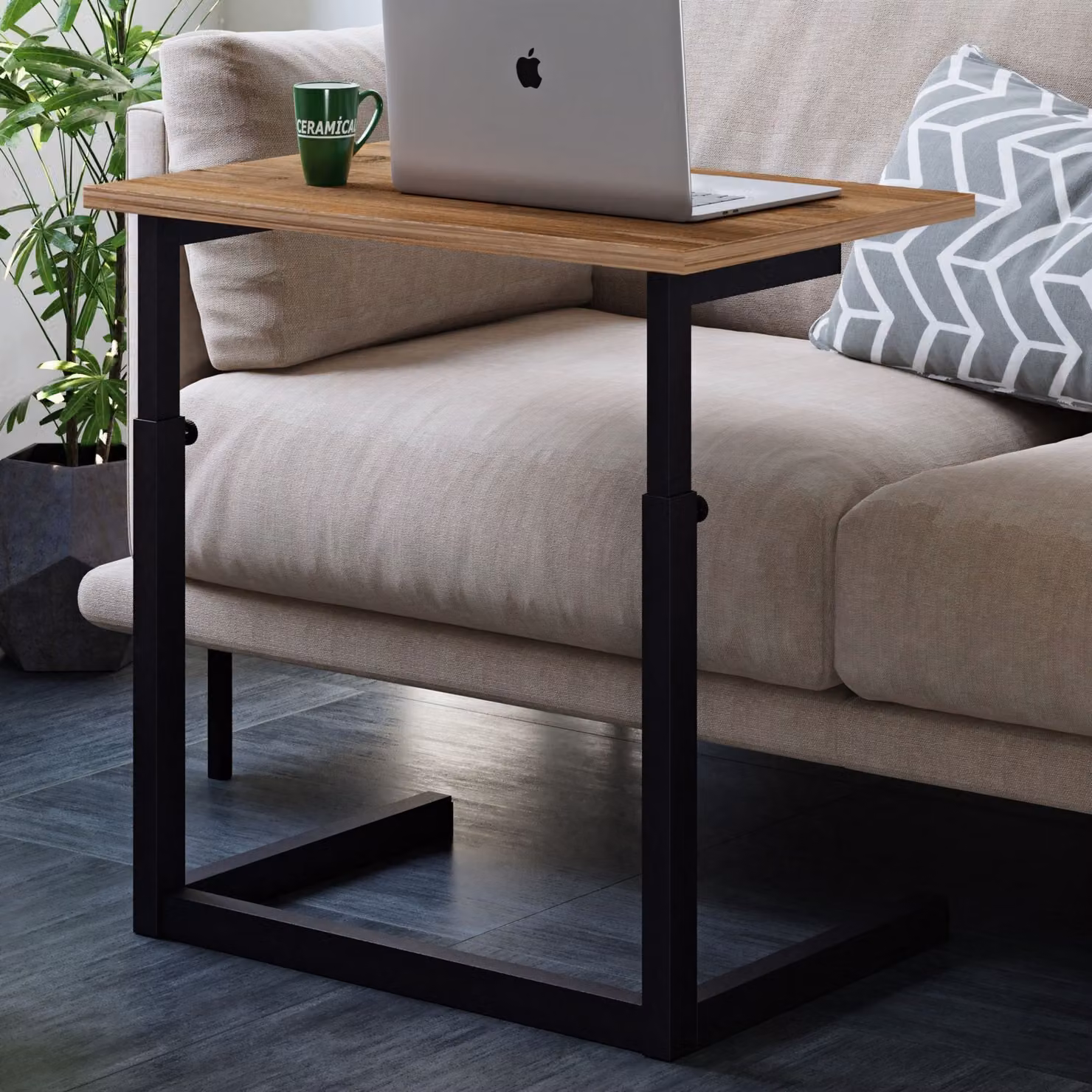 Skye Decor, Spa-657-4060S, scrivania per computer portatile, pino dell'Atlantico, pannello di legno rivestito al 100 % di melamina, 60 x 40 x 47-73 cm