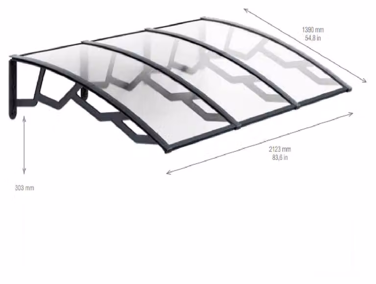 Tenda da ingresso, dimensioni 140x210 cm, trasparente