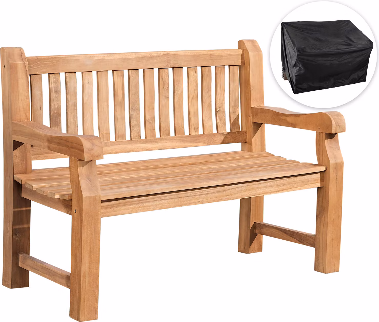 Panca in teak 120 cm con copertura, contenuto del set:Jackson