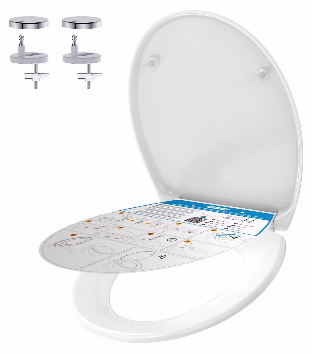 Copertura per WC ovale, in Duroplast, con sistema di chiusura ammortizzata, per bagno