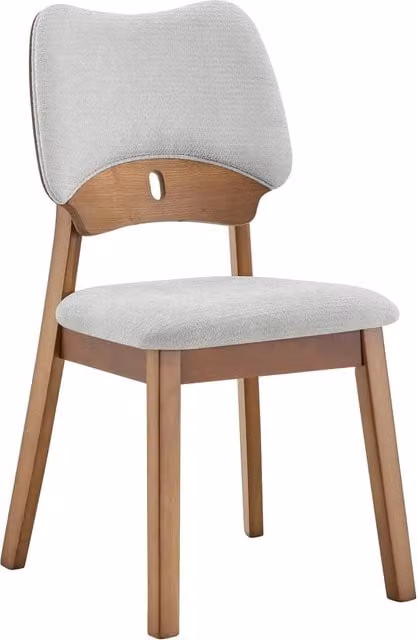 Set di 2 sedie da pranzo 43x57x87,5 cm in legno grigio imbottite