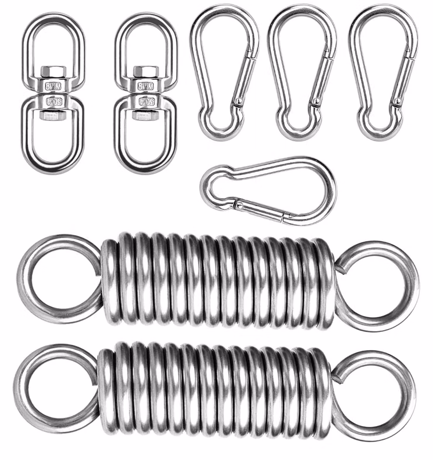 Set di 2 cinghie oscillanti per sedia a dondolo con anello girevole a 360°