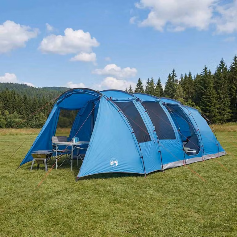 Tenda a tunnel vidaXL blu in poliestere e fibra di vetro L/P/H: 675 x 392 x 210 cm
