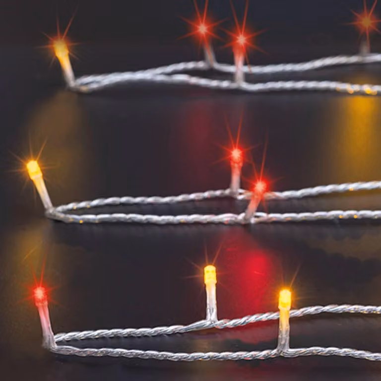 Catena luminosa da 50 metri, con 500 LED, multicolore, 8 funzioni, per uso esterno