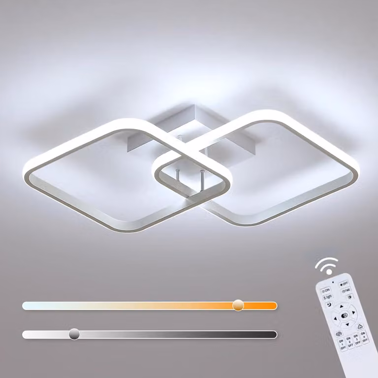 Lampada da soffitto LED Osairous, 50W, 5625 lumen, dimmerabile, temperatura di colore regolabile da 3000K a 6500K, colore bianco, diametro 64 cm