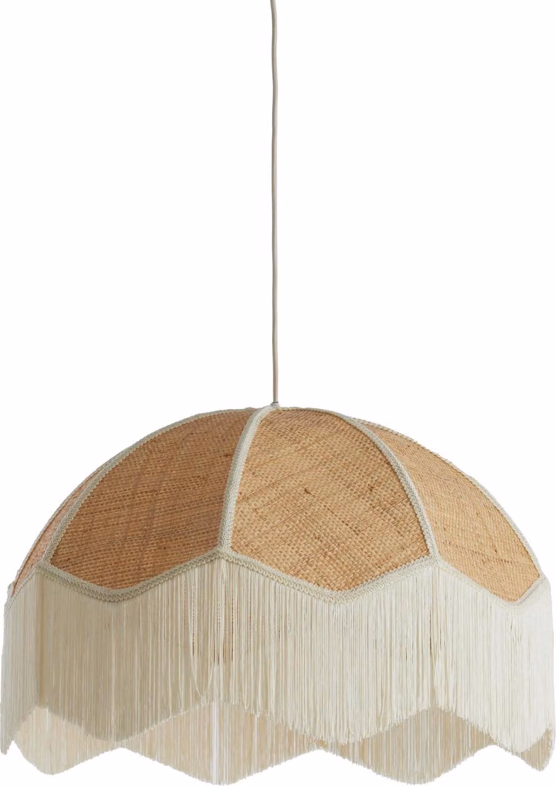 Lampada a sospensione - beige - Malacia - raffia tessile - Ø 60cm - E27 - 2986482 - Light & Living