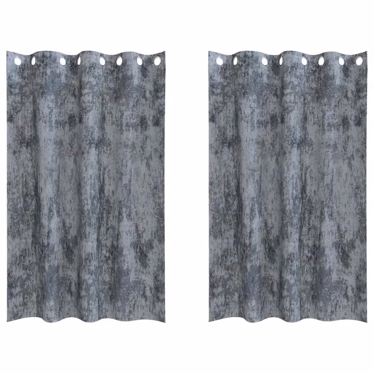 Set di 2 tende in velluto vidaXL oscuranti e termoisolanti, colore grigio argento, L: 175 cm x H: 140 cm