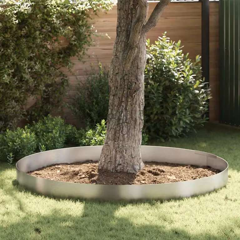Bordura per prato vidaXL in acciaio inossidabile argento 450 x 25 cm