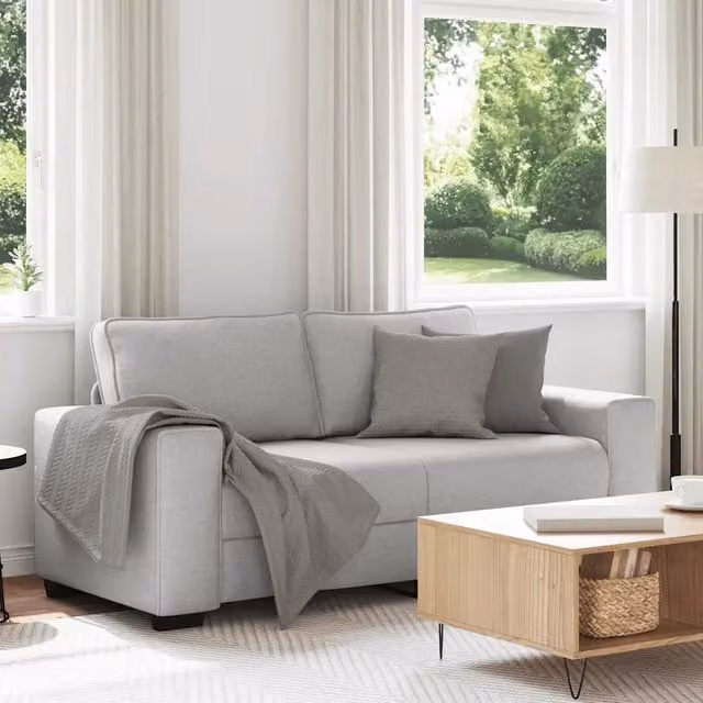 Divano a 2 Posti-Sofa 2 Posti Grigio Nuvola 140 cm in Tessuto 201555