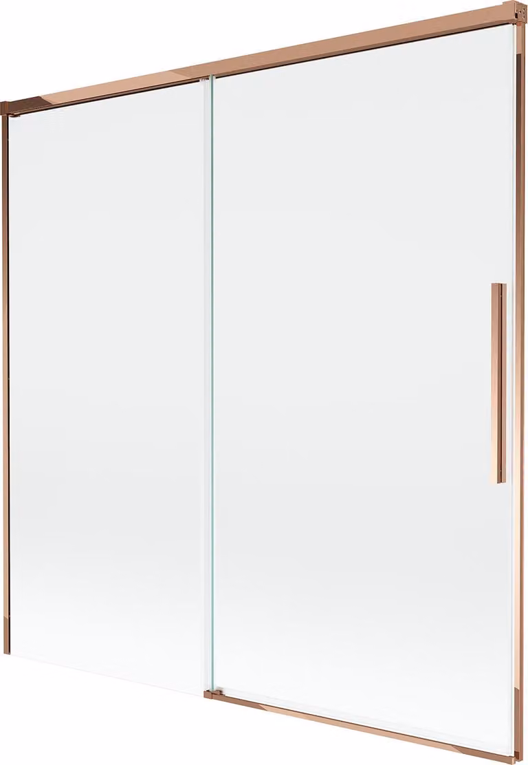 Mexen Rox paratia da vasca con 2 ante scorrevoli 160 x 150 cm, trasparente, oro rosa - 8C9-160-001-60-00