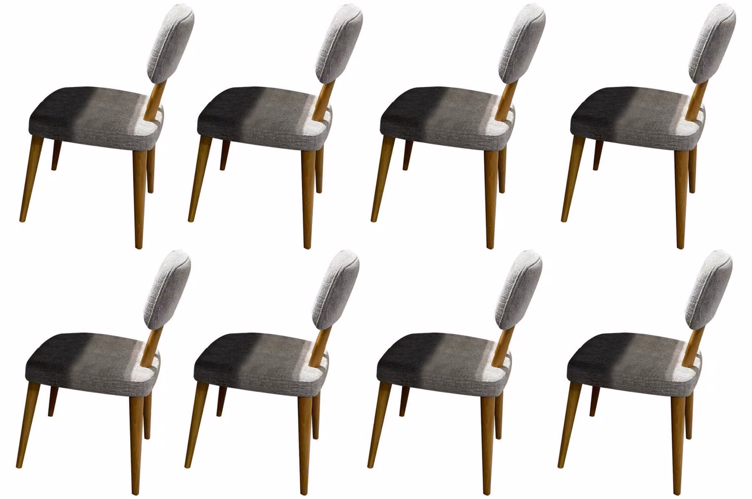 Stilvolles Stuhl-Set Designer 8x Stoffstühle Exklusive Küchenstühle