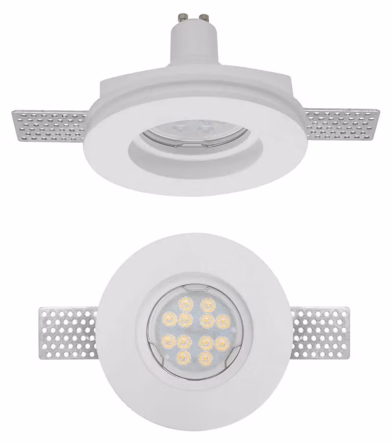 ARELUX XGESS MINI TRIM. Lampada da incasso, rotonda, con attacco GU10/PAR16, 1x50W max, 230V AC, diametro 100 mm, grado di protezione IP20, finitura bianca