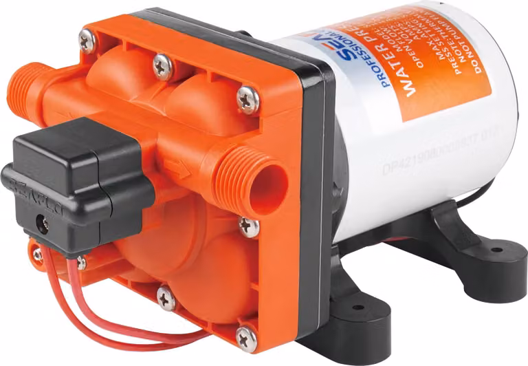 Pompa a membrana DC 12V, 11,3 litri al minuto, 3,8 bar, per camper, imbarcazioni, giardini e veicoli ricreativi