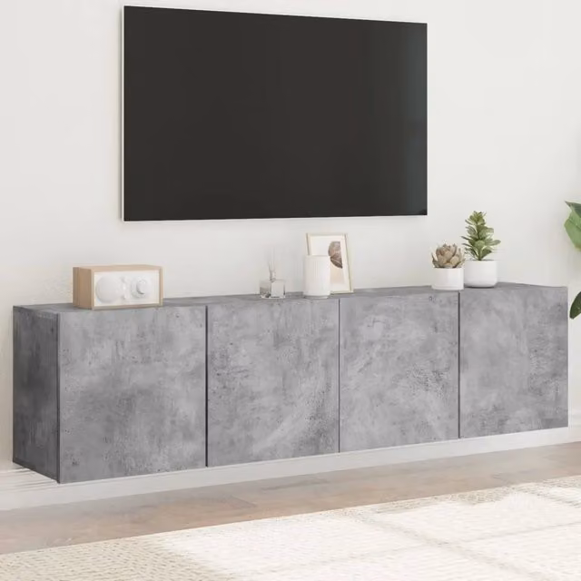 Mobili TV a Parete 2pz Grigio Cemento 80x30x41 cm 836959