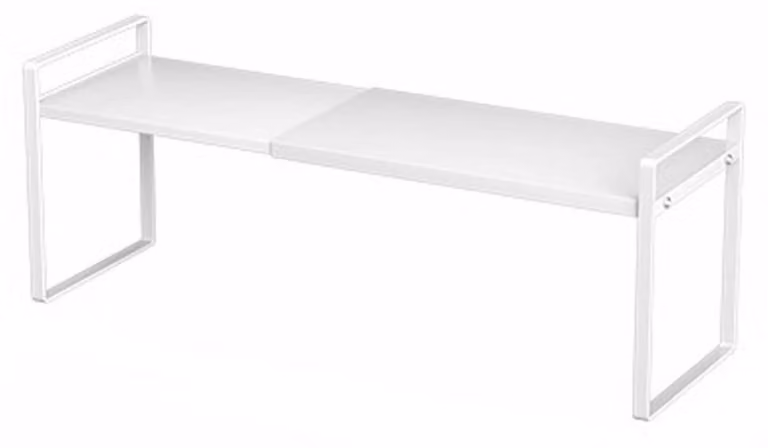 Scaffale estensibile per armadio, metallo, bianco, 35-65 x 22 x 25 cm