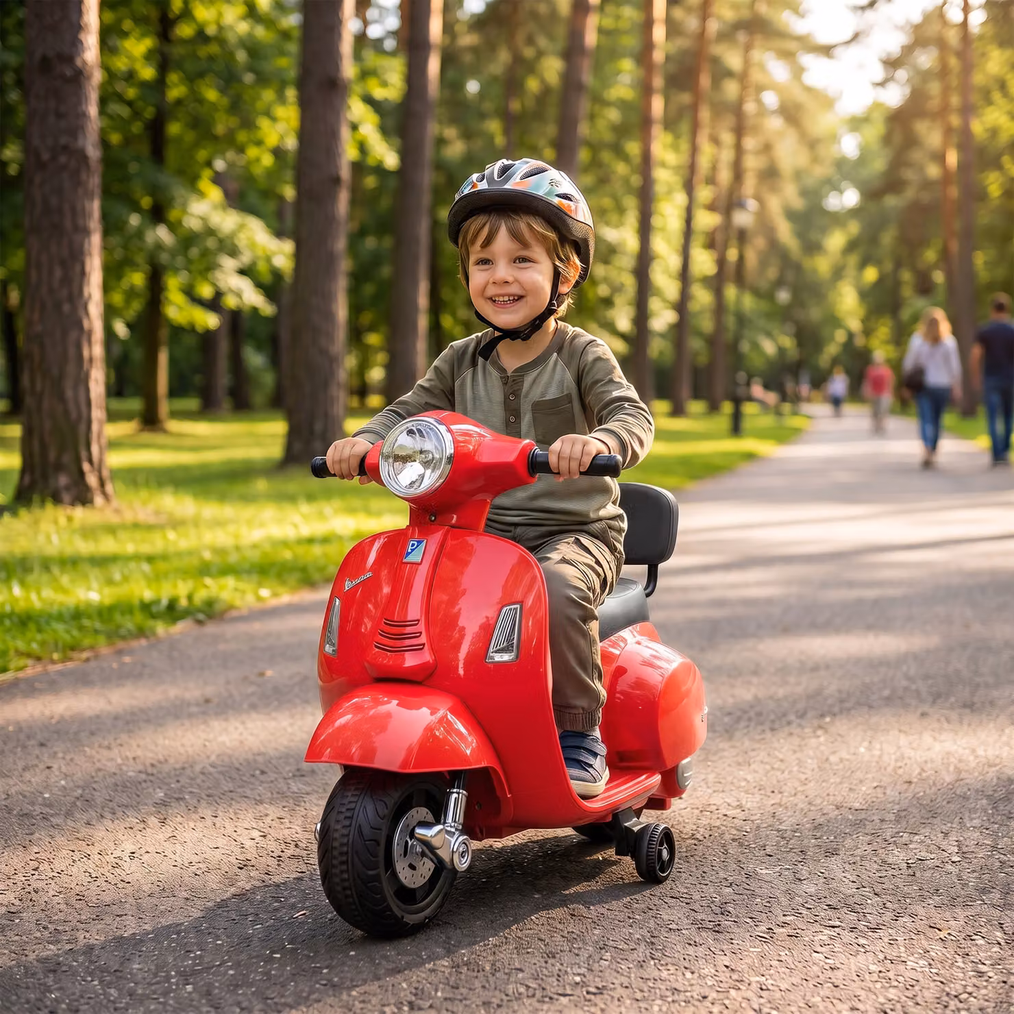 Moto Elettrica per Bambini AIYAPLAY MINI VESPA GTS 6V Rossa con Luci e Suoni – 2