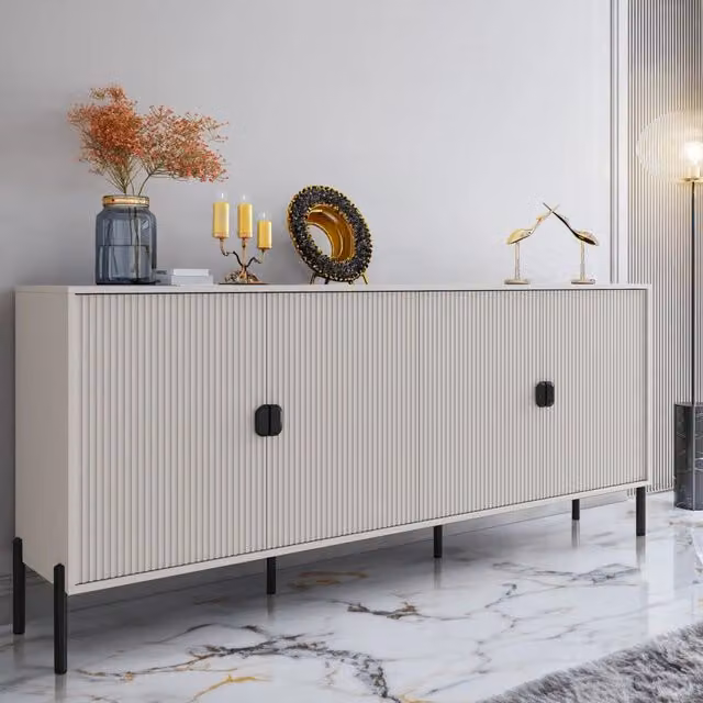 Madia Arpina DMORA con cassetti soft close, colore beige, L: 203 cm, P: 49 cm, H: 83 cm – 1