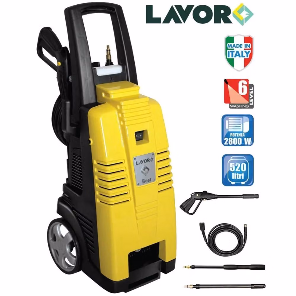 Idropulitrice Lavor Giant 28 Carrellata Gialla per Auto Casa e Giardino con 2800W e 160bar – 2